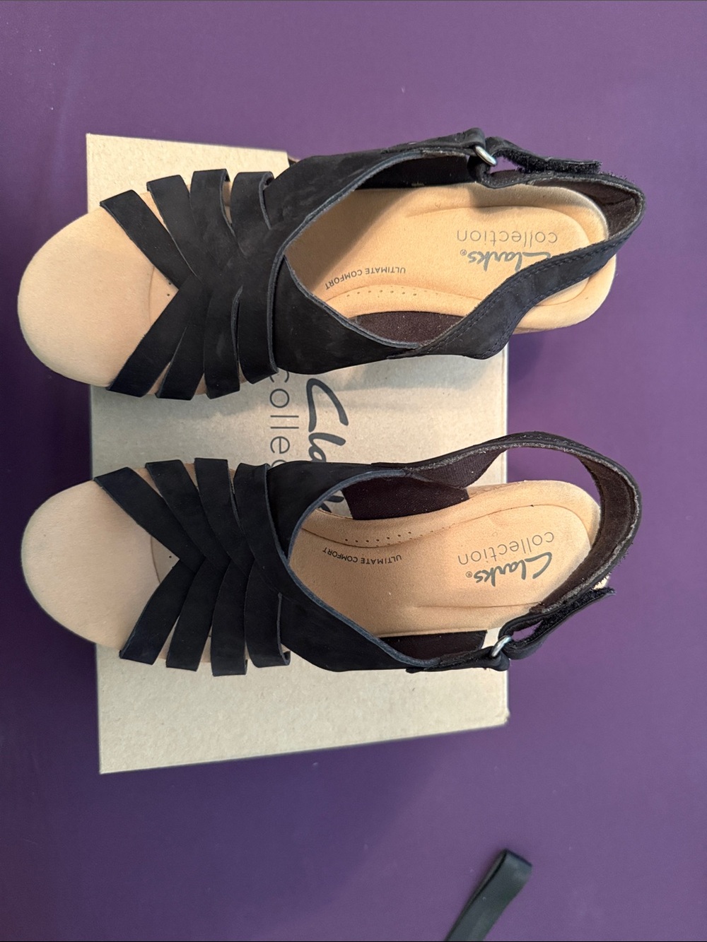 Clarks Women’s Black Open-Toe Strappy Sandal